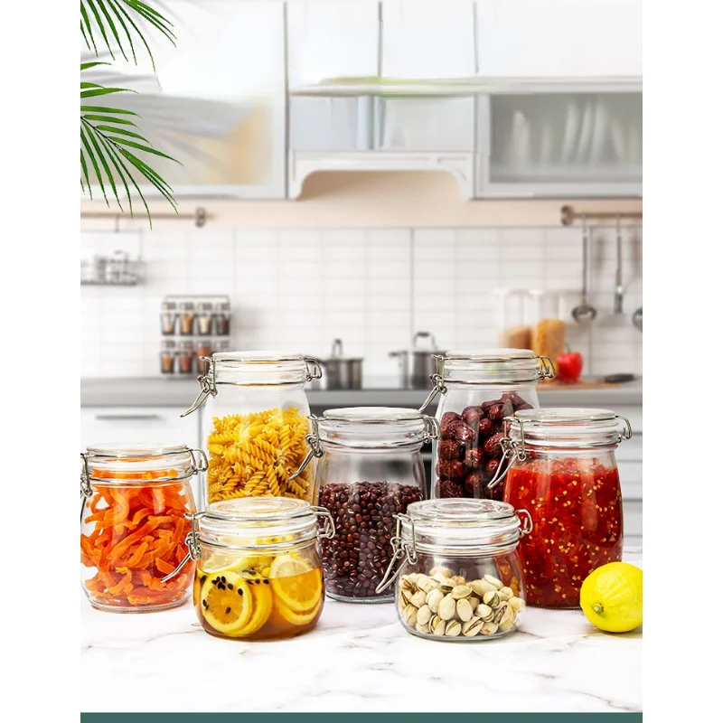 

Sealed Jar Food-grade Glass Jar Pickle Jar Bubble Jar Honey Bottle Empty Bottle Household Storage Box Storage Jar Kitchen Bottle