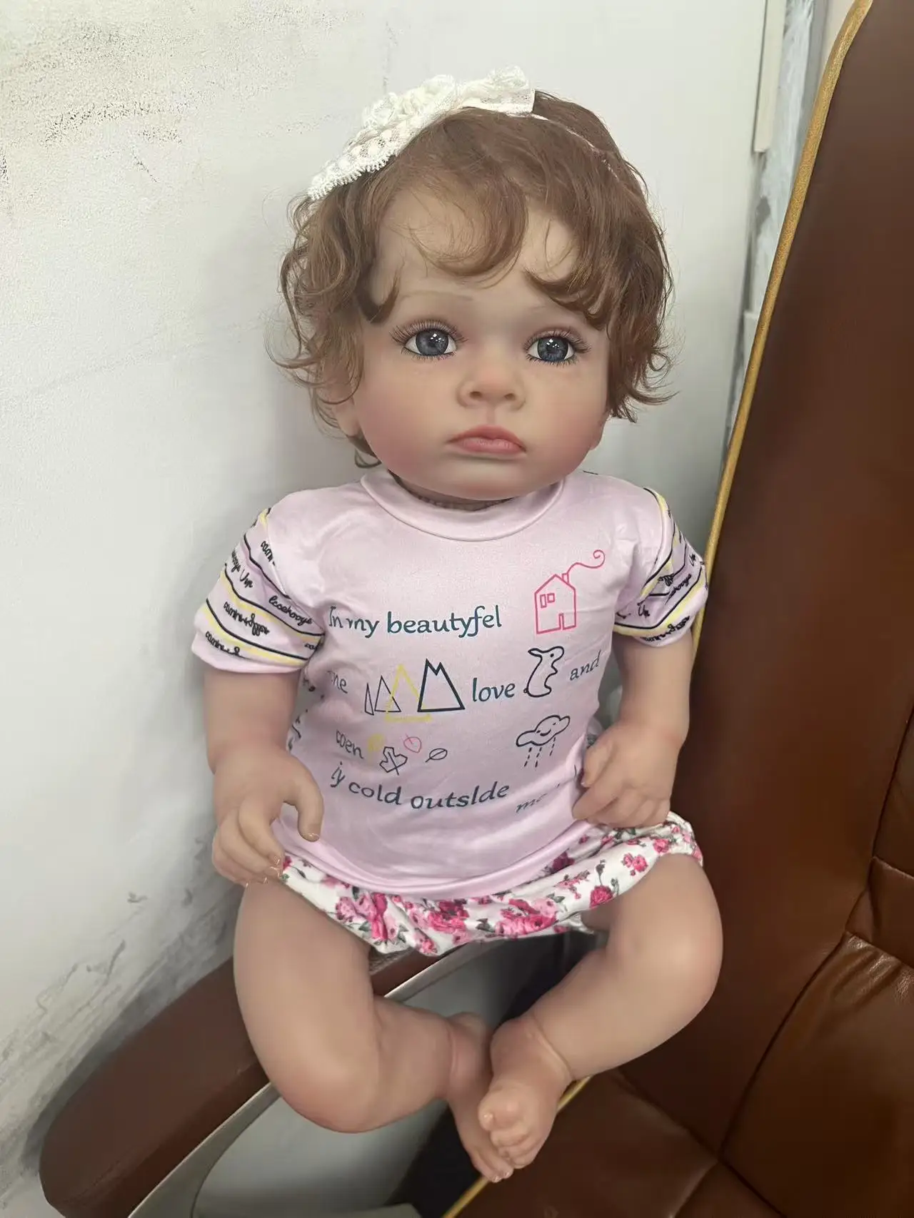 

24inch Reborn Toddler Baby Doll Tutti Freckled Skin Very Detailed 3D Skin with Visible Veins Real Looking Baby Dolls Girls Toy