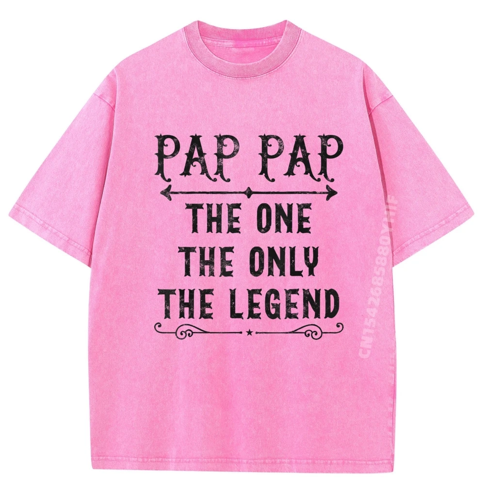 

Pap Pap The One The Only The Legend День отца Pap Мужская одежда Большие размеры Подарки для мужчин Мужские простые потертые футболки