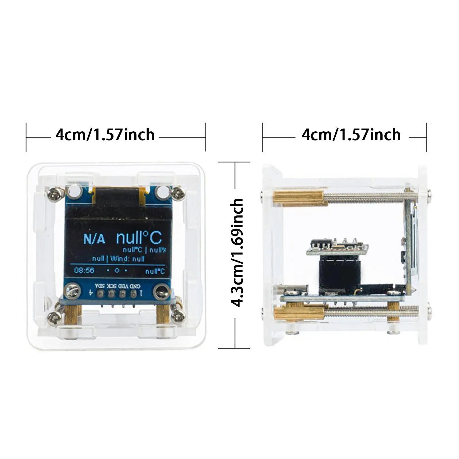 DIY Digital Clock Kit Welding Assembly ESP8266 Intelligent Small Weather Clock for Apartment Home Countertop DIY Enthusiasts
