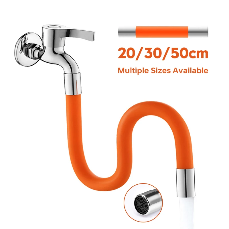 

30/40/50CM 360° Flexible Full Rotating Faucet Lengthening Extender For Shower Set Shower Rod Extension Pipe Bathroom Accessories