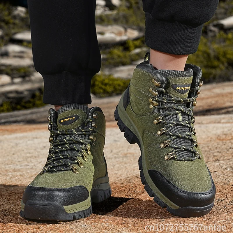 Men's Fashion Outdoor Hiking Shoes Sport Ankle Trekking Boots Non-slip Wear Resistant Mountain Climbing Sneakers Zapatos Hombre