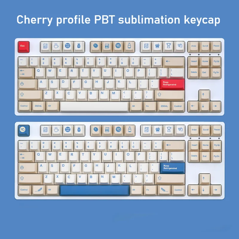 GMK Soyamilk Theme Keycaps Set PBT Sublimation Custom Keyboard Caps Cherry Profile Keycaps for Mechanical Keyboard Accessories