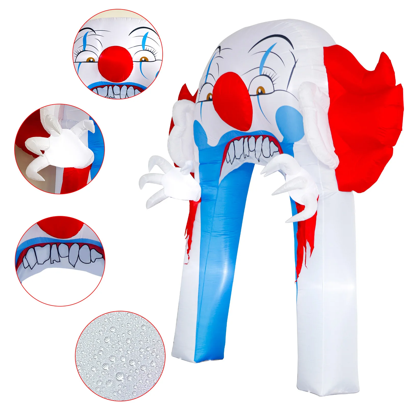 Gigante 10 pés infláveis de halloween arco de palhaço assustador arco de halloween explodir decorações de quintal brinquedos de festa ao ar livre com luzes led