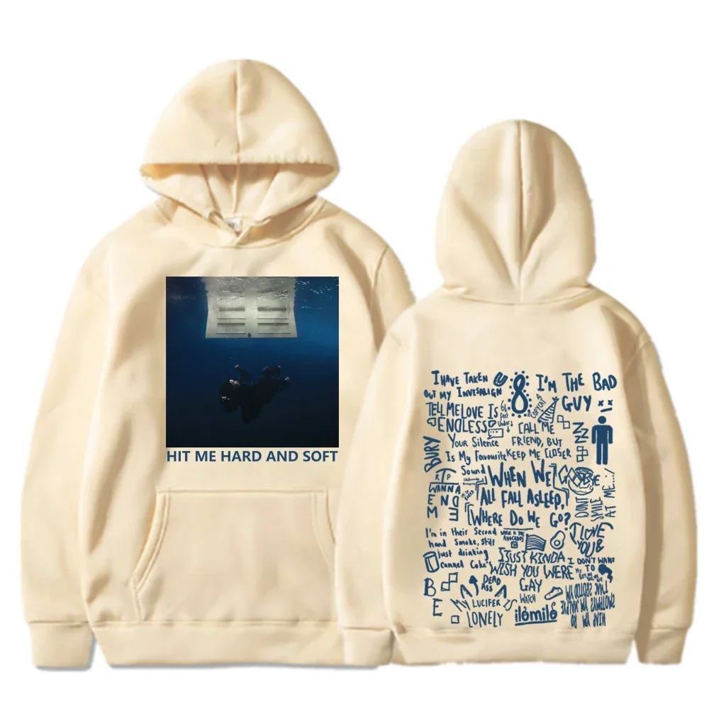 2024 Hit Me Hard and Soft Tour Hoodie Billie Pullover Men Bluzy z kapturem Sudaderas Męskie