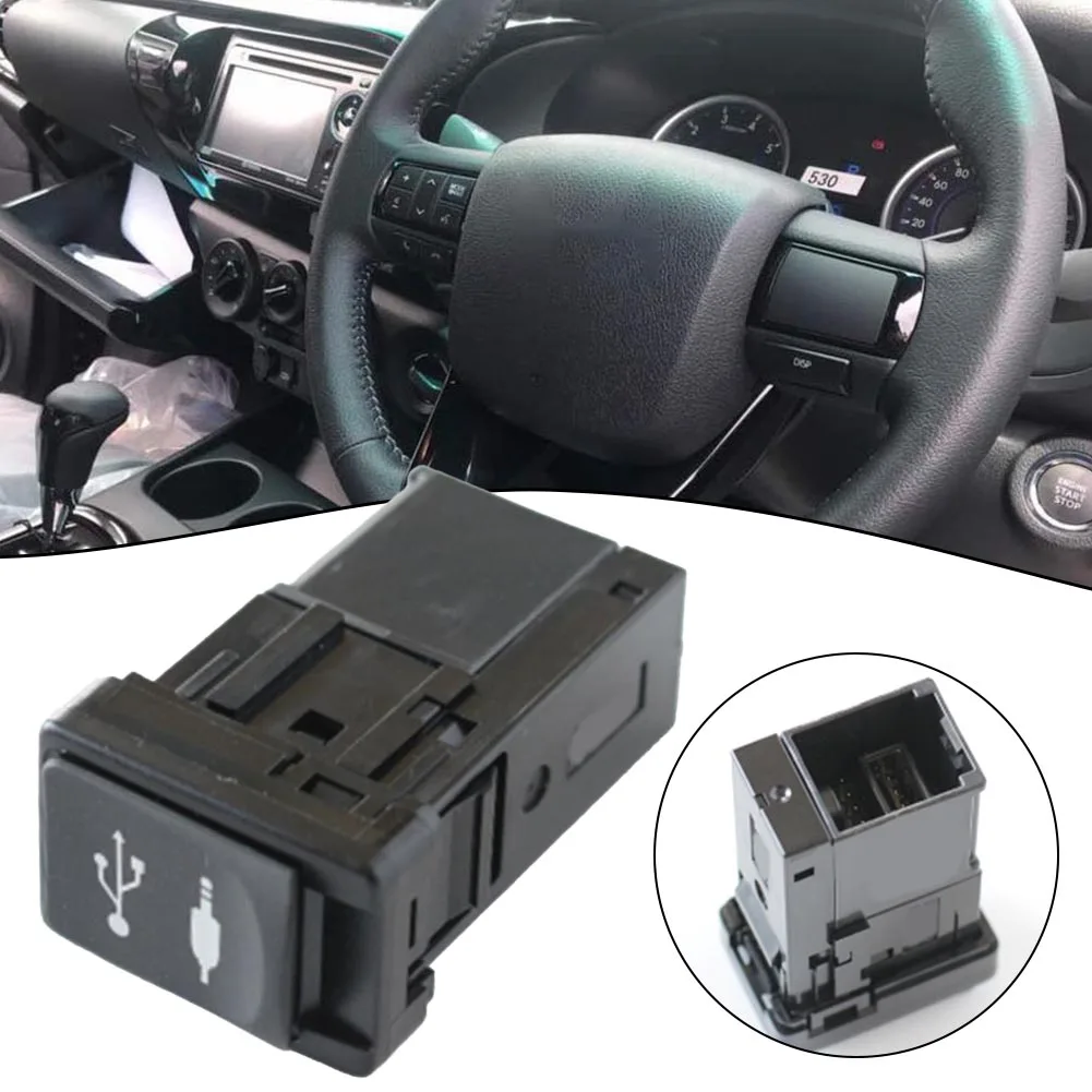 

​Car Audio AUX USB Socket Audio Adapter 12V 86190-0E090 For Toyota 2014-2019 ABS Center Console Electronics Accessories