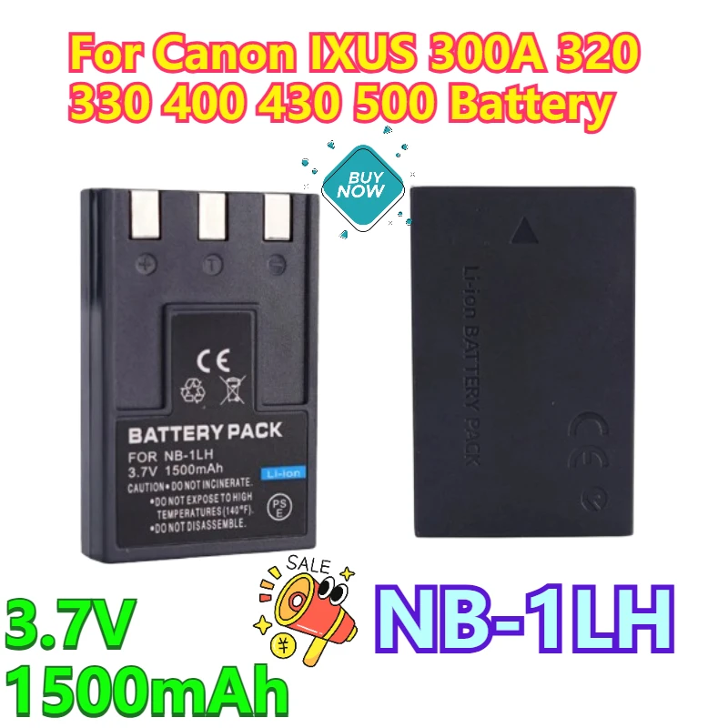 

3.7V 1500mAh NB-1LH Digital Battery for Canon IXUS 300A 320 330 400 430 500 Battery