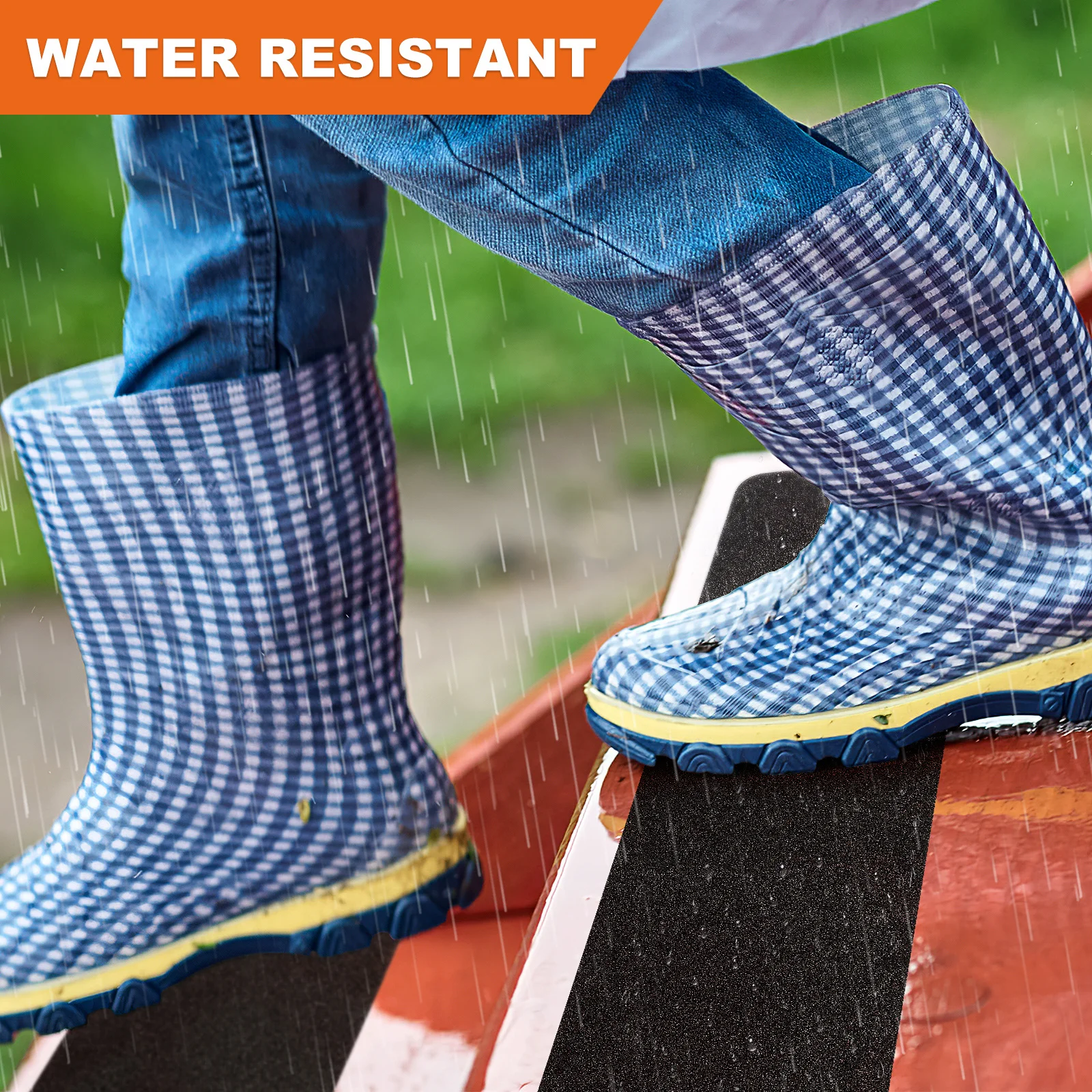 4 Stück rutschfestes Klebeband für Treppen im Freien, Anti-Rutsch-Streifen, wasserdichtes Sicherheitsband, hoch für Treppen, Treppenstufen