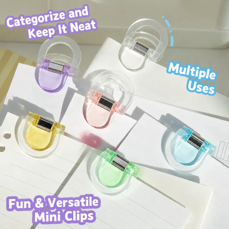 Clear Transparent Long Tail Paper Clips, Office Binder Clips, No Trace Document Fasteners, Snack Bag Sealing Clips