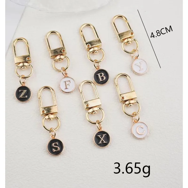 A-Z Name Letter Keychain Alphabet Keyring Metal Holder Women Bag  Charms Accessories Luxury Personalized Gift Jewelry Llaveros