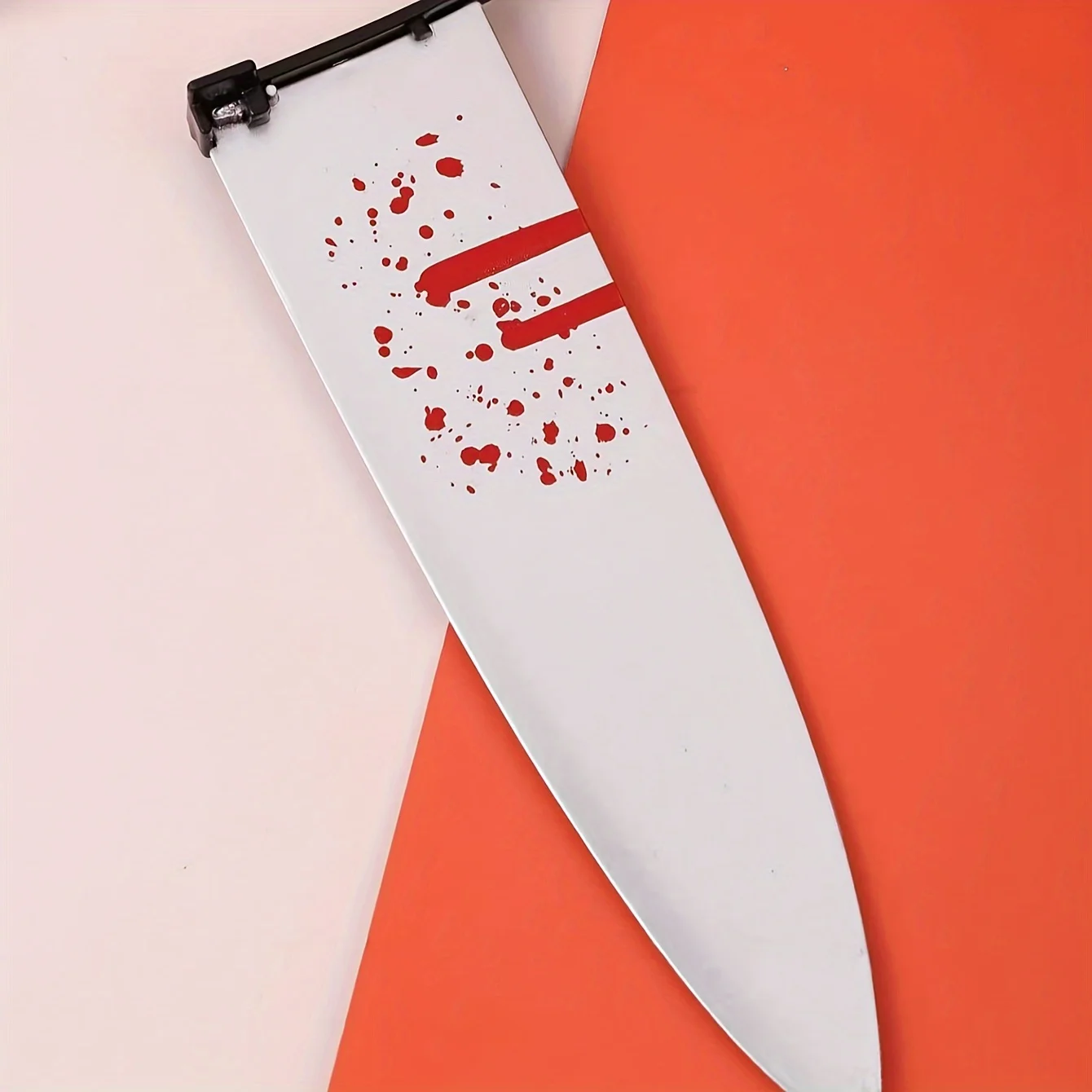 Accesorios festivos para fiesta de Halloween, tocado aterrador, cuchillo falso de plástico con gorro de sangre a través de la cabeza