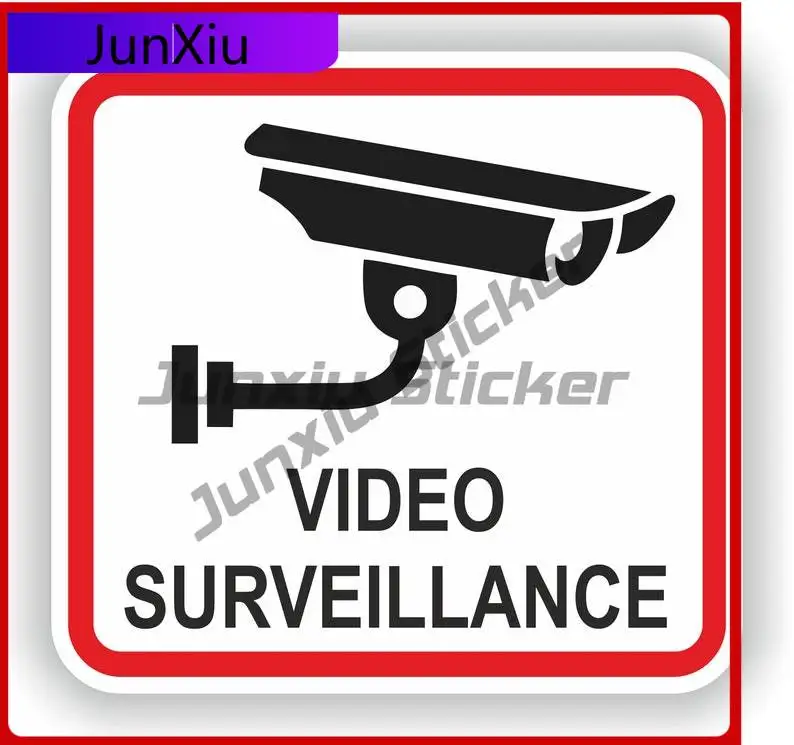 

Video Surveillance Sticker Funny Cool Cute Laptop Window Scratch Cover Car Styling Vinyl Decal For Car Truck SUV Window Bumper