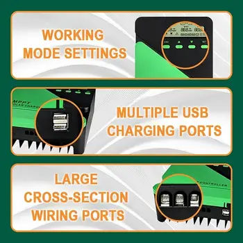 12V 24V MPPT WiFi solární regulátor nabíjení Auto 30A 60A Solární panel Regulátor LCD USB pro Lifepo4 olověné a lithiové baterie 10 nejlepší prodej mppt wifi - №9