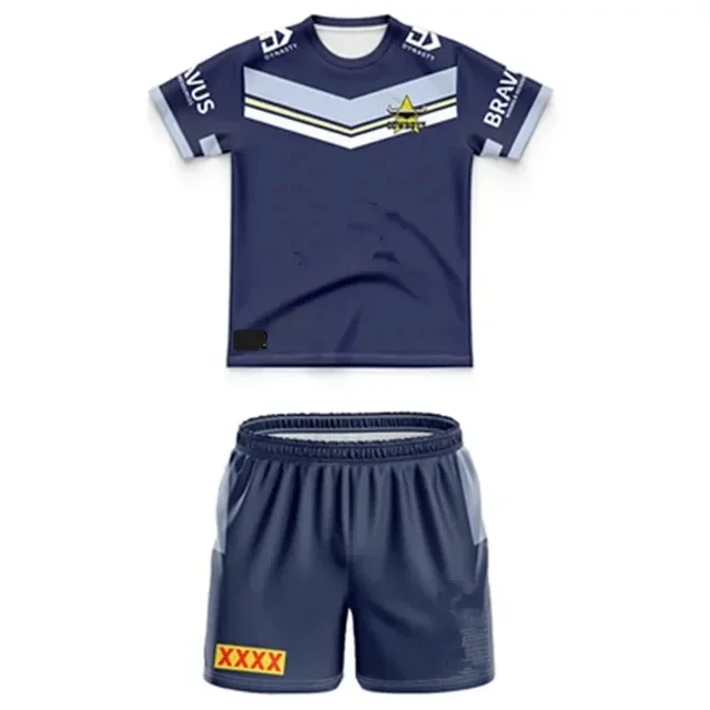 2024 North Queensland Cowboys Kids Tenue Thuis/Uit Rugby Jersey Maat: 16-26 (Print Aangepaste Naam Nummer)