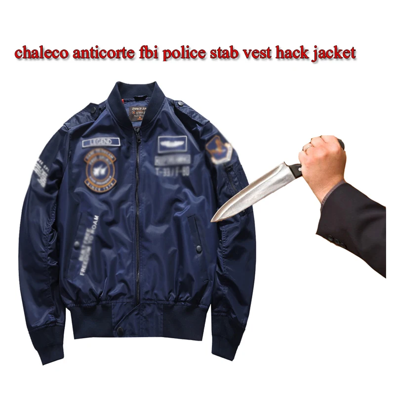 

Military Tactics Self-Defense Anti-Cutting Stab-Resistant Urban Leisure Flight Jacket Soft Invisible Police Fbi Safety Clothing