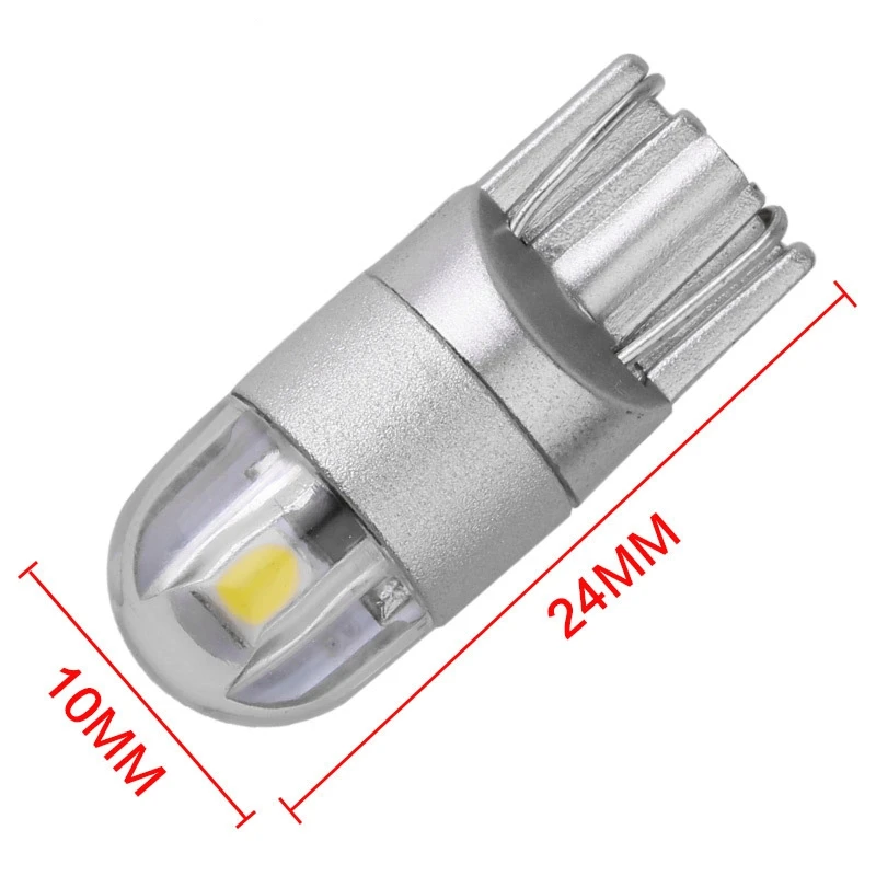 2 sztuki W5W T10 2 SMD 3030 żarówki LED Super jasna biała do samochodu na zewnątrz światła dzienne 12V oświetlenie tablicy rejestracyjnej zakręt L