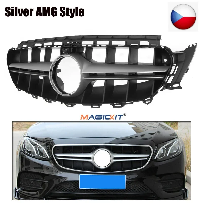 

MagicKit FOR MERCEDES BENZ E-CLASS W213 E200 16-19 FRONT GRILLE GRILL SILVER AMG STYLE