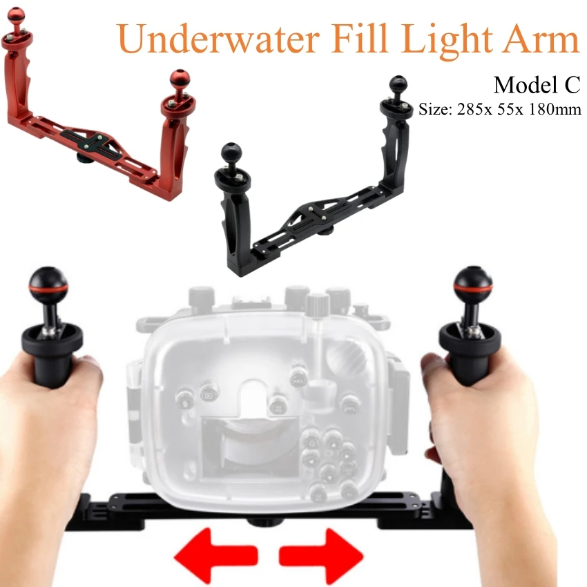 

Крепление для подводной съемки с двумя ручными подсветками, модель C, металлические кронштейны для подводной подсветки, для DSLR-камер и спортивных камер