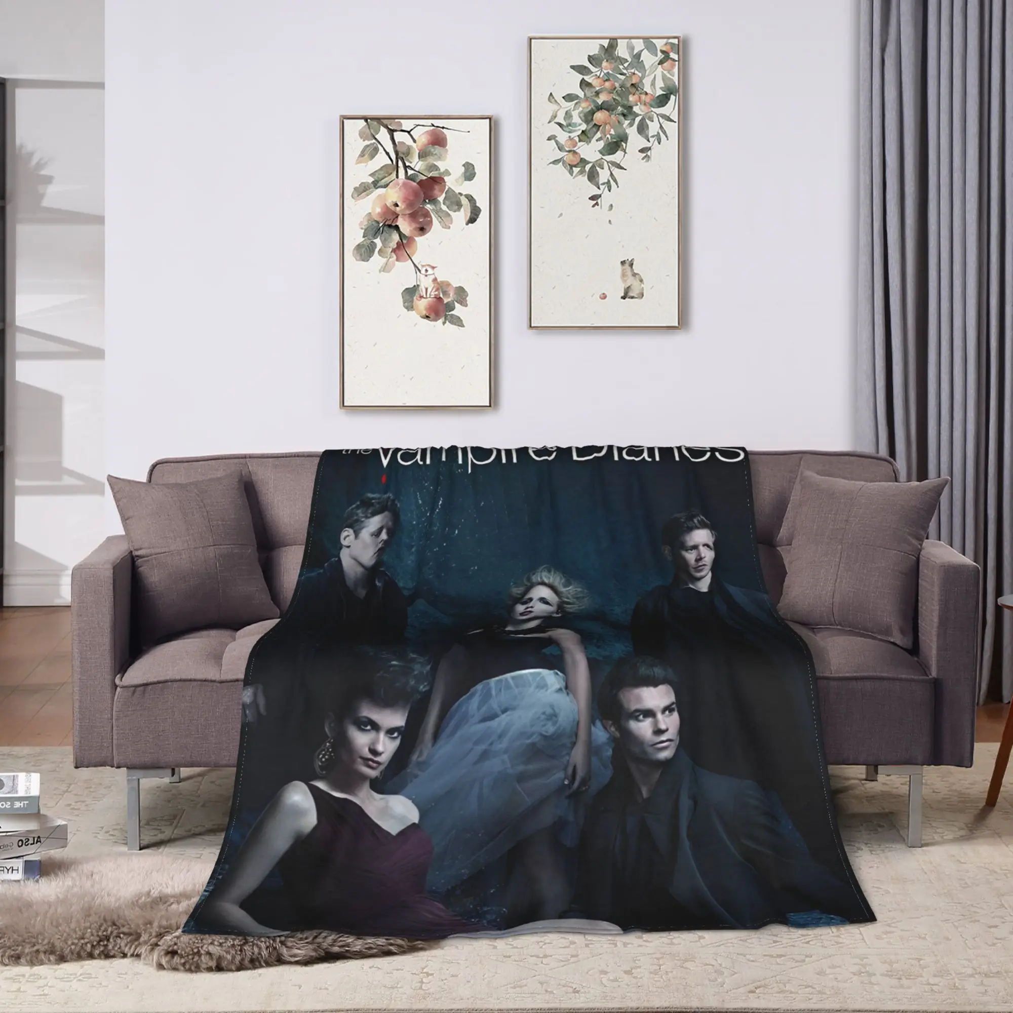 The Vampire Diaries Damon salvatore Bedding Throws  Flannel Bedspread For Bedroom Funny Sofa Bed Cover