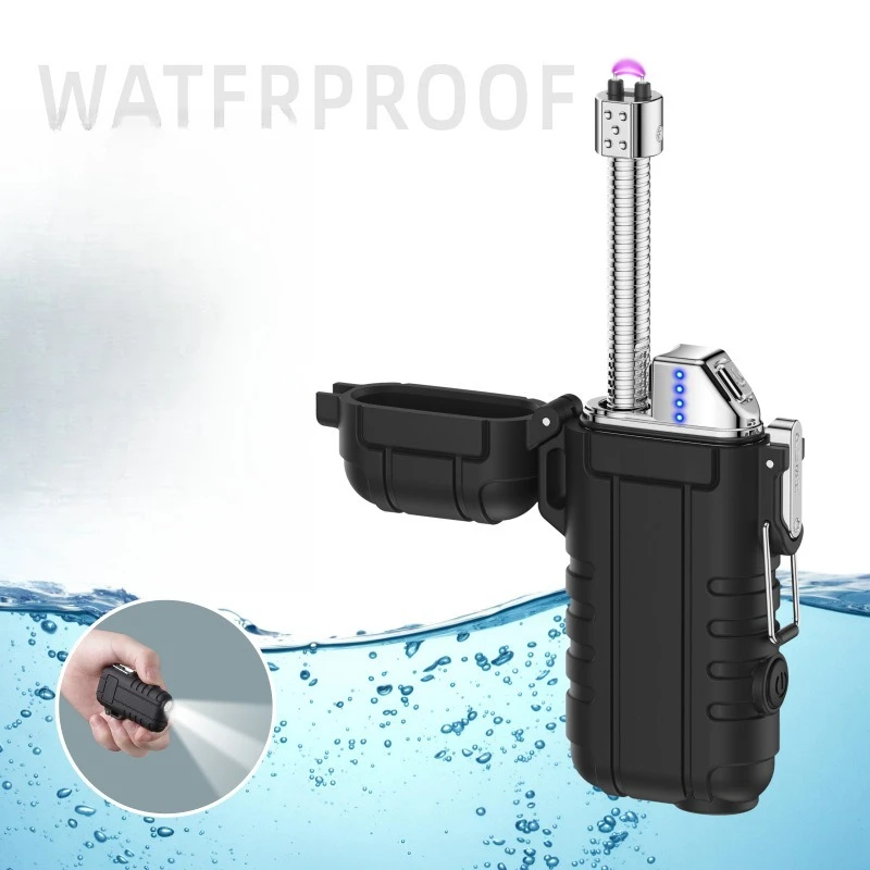 

Waterproof Dual Arc Lighter with Retractable Hose for Outdoor Camping Lighting Portable Multifunctional Igniter