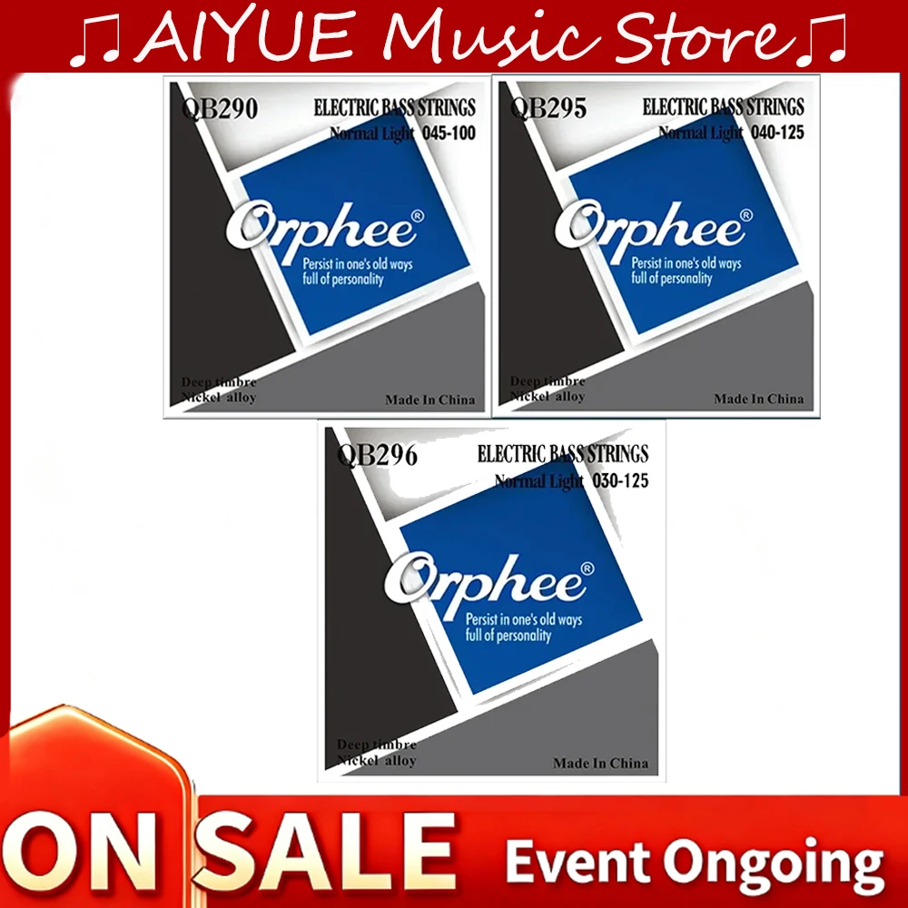 Orphee Bass Strings QB Series Normal Light Nickel Alloy Hexagonal Core Nano Coated Professional Strings Bass Accessories