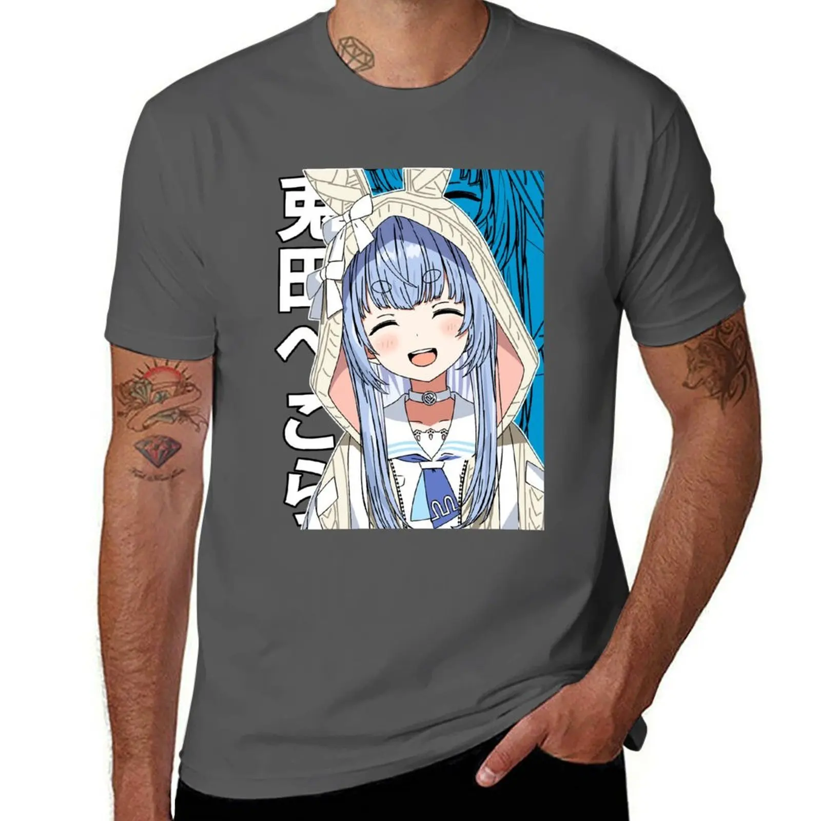 

Usada Pekora with Hoodie T-Shirt t shirt men 100% cotton luxury brand cotton t shirt man man t shirts cotton T-Shirt