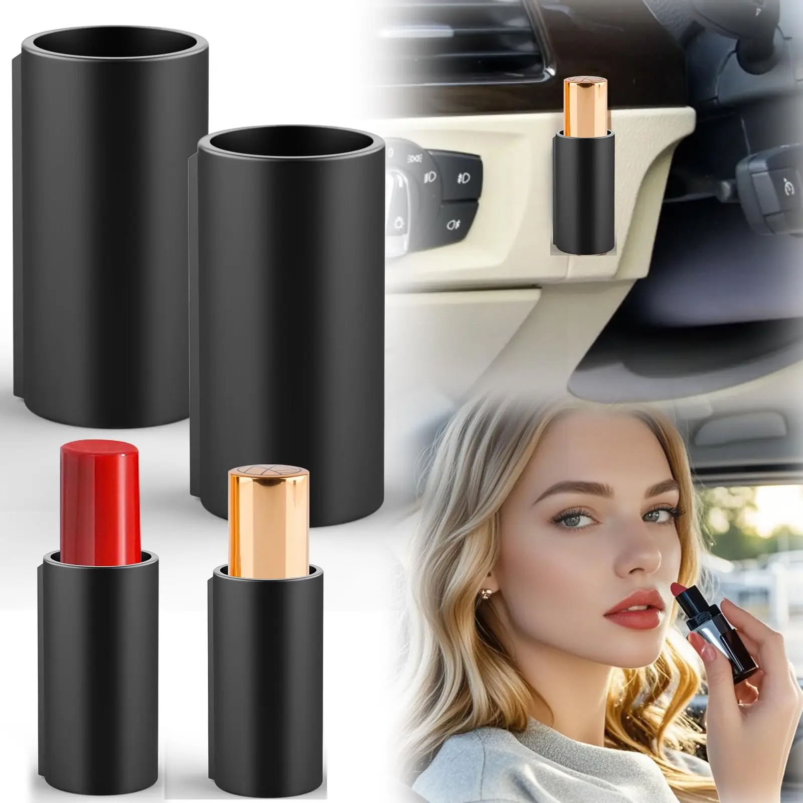 Universal Silicone Car Lip Balm Holder Portable Lip Gloss Holder for Car Compact Lipstick Organizer Holder for Women Car Access