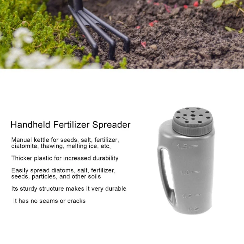 

Handheld Fertilizer Spreader Hand Held Grass Seed Spreader Crop Spreading Salt Sowing Pot