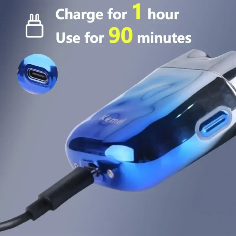 Golarka do urządzeń przenośnych Kemei MINI elektryczna maszynka do golenia przenośna trymer do brody bezprzewodowa bateria USB do ładowania na sucho i na mokro maszynka do golenia IPX7
