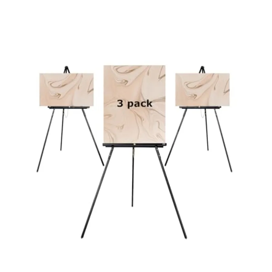 

3 Pcs 63" Wooden Easel Stand for Sign Dual-use Adjustable Hght Wood Floor Display Easel for Wedding Welcome Board Poster Pictur