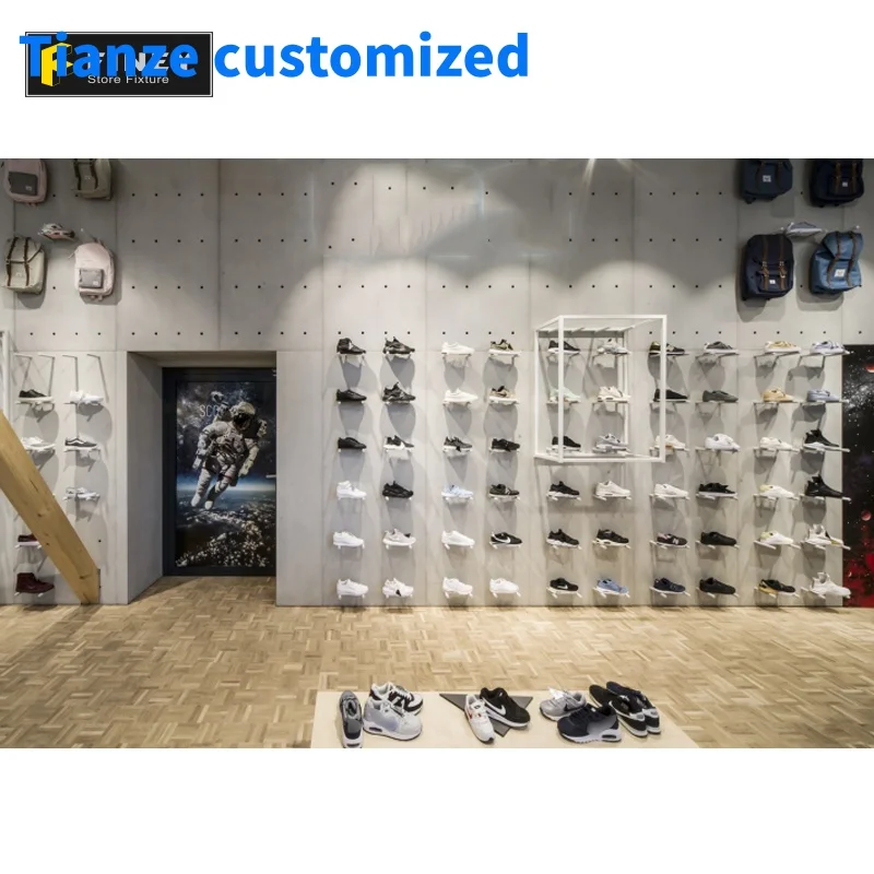 （customized）Low Price Sports Shoe Racks Shops  Sneaker Store Interior Decoration One-stop Service