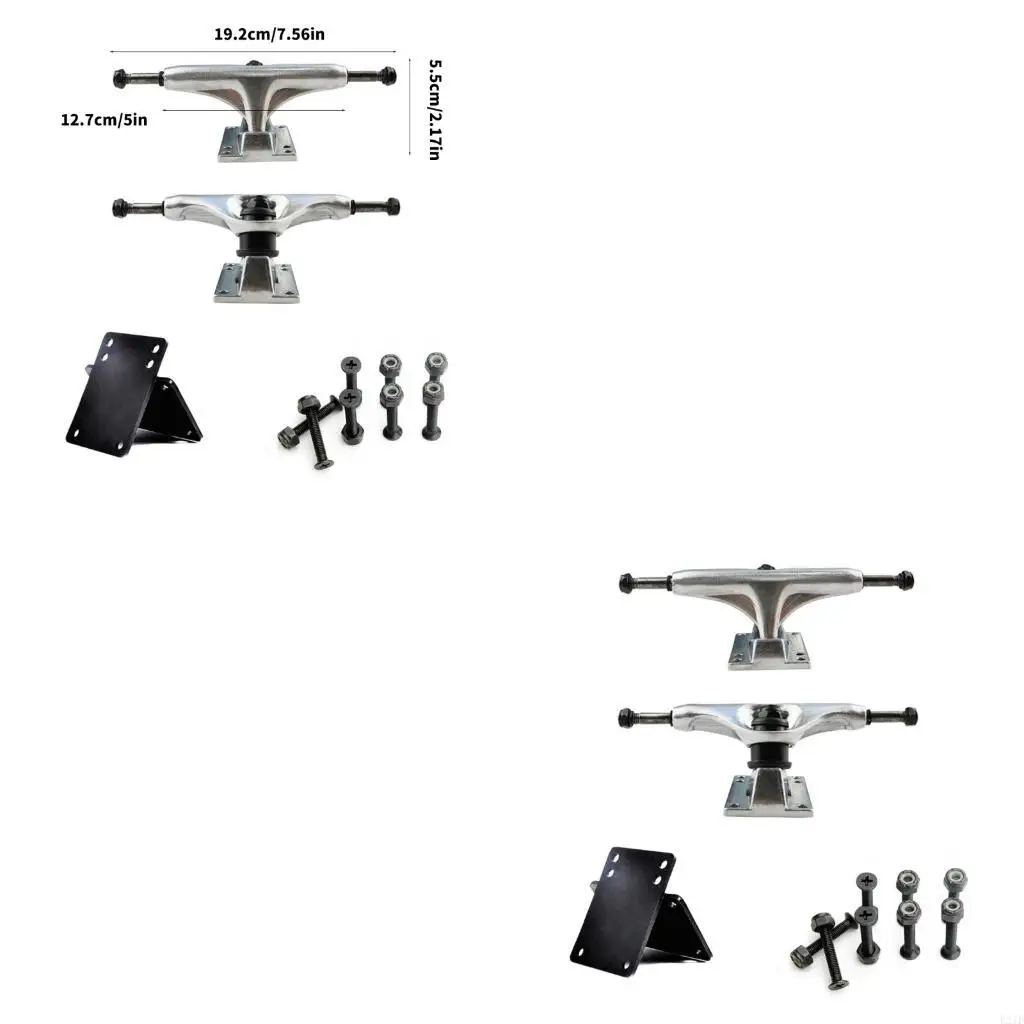 2 قطعة 5 بوصة سكيتبورد حامل عجلات استبدال الألومنيوم سكيتبورد شاحنة تأثير المقاومة قاعدة جزء سهلة الاستخدام #1