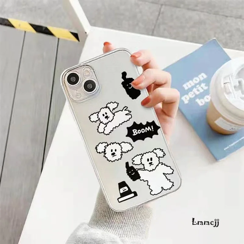 Lmmcjj Cute Dog Puppy Phone Case For Samsung Galaxy A52 A54 A53 A31 A32 A13 A14 A23 A22 S21 FE S23 Ultra S22 Plus Silicone Cover