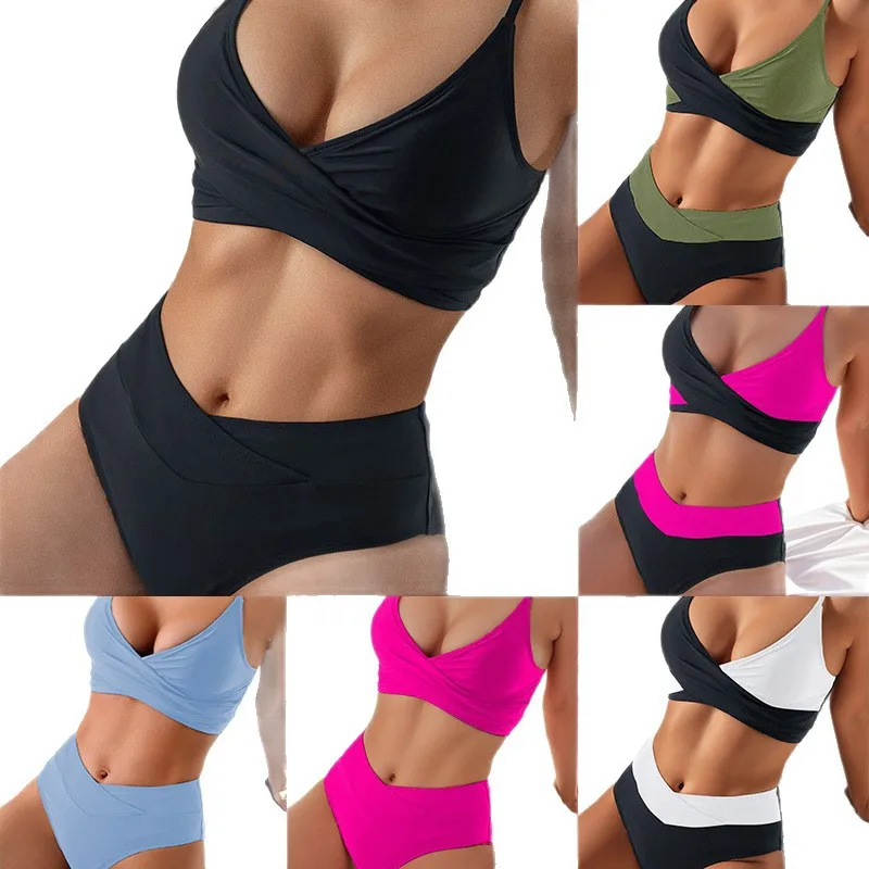 

2025 New Women's Bikini Swimsuit Gathered Backless Sexy Bikini Two-Piece Swimsuit Set Y2K Beachwear Daily Outfit Pool partywear