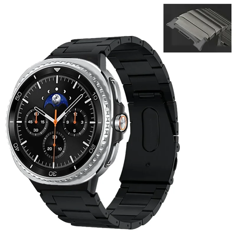 حزام معدني من التيتانيوم لساعة سامسونج جالاكسي الترا 2025 سوار معصم من الفولاذ المقاوم للصدأ الخفيف لساعة جالاكسي 8 40/44 ملم كلاسيكي 46 ملم