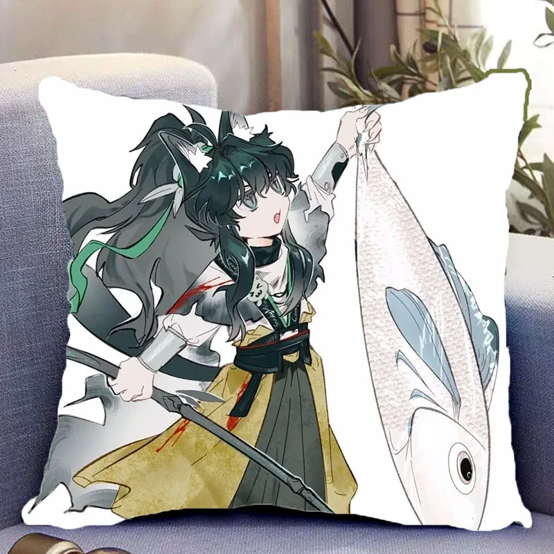 Gioco Wuthering Waves QIUYUAN Cosplay Cuscino di tiro 2 lati Anime Cartoon Peluche Cuscino per la casa Divano Decorazione Regali