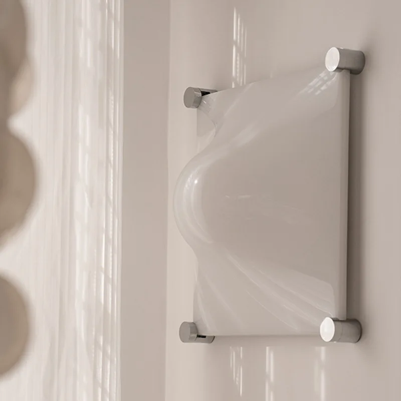 

Italian Minimalist Iron Art LED Wall Lamps Square White Acrylic Lampshade Living Room Bedroom Corridor Restaurant Sconces Light