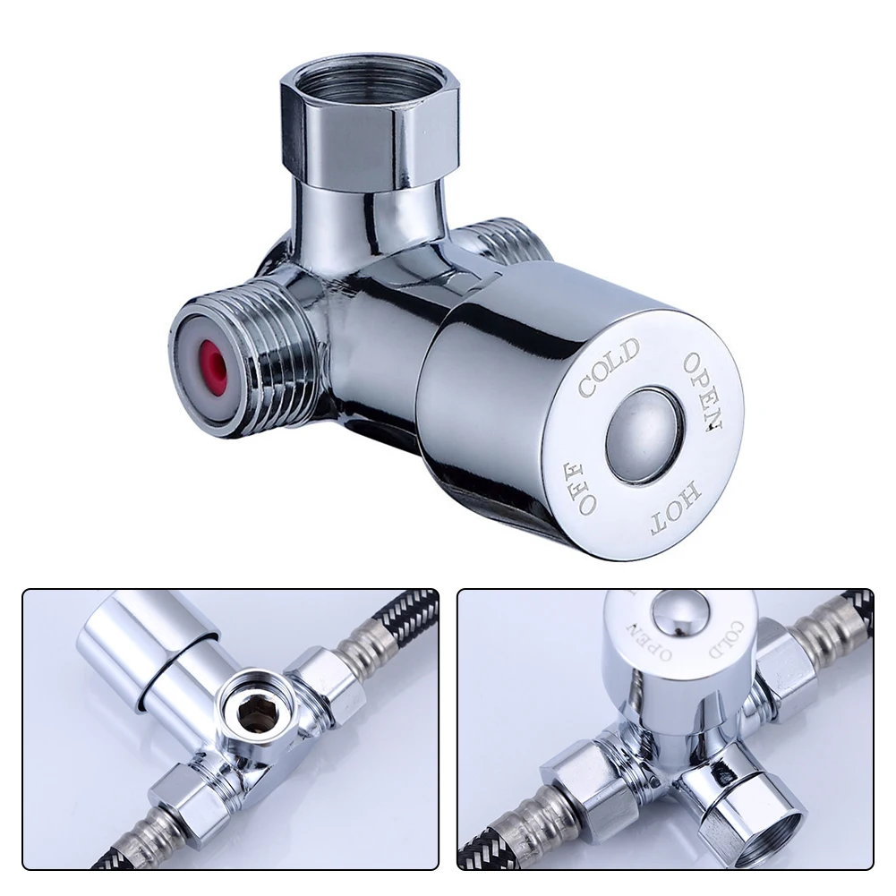 Zinc Alloy Hot Cold Water Mixing Valve Compatible With Standard G1/2 Shower Head Thread Stable Flow Output Bathroom Accessories
