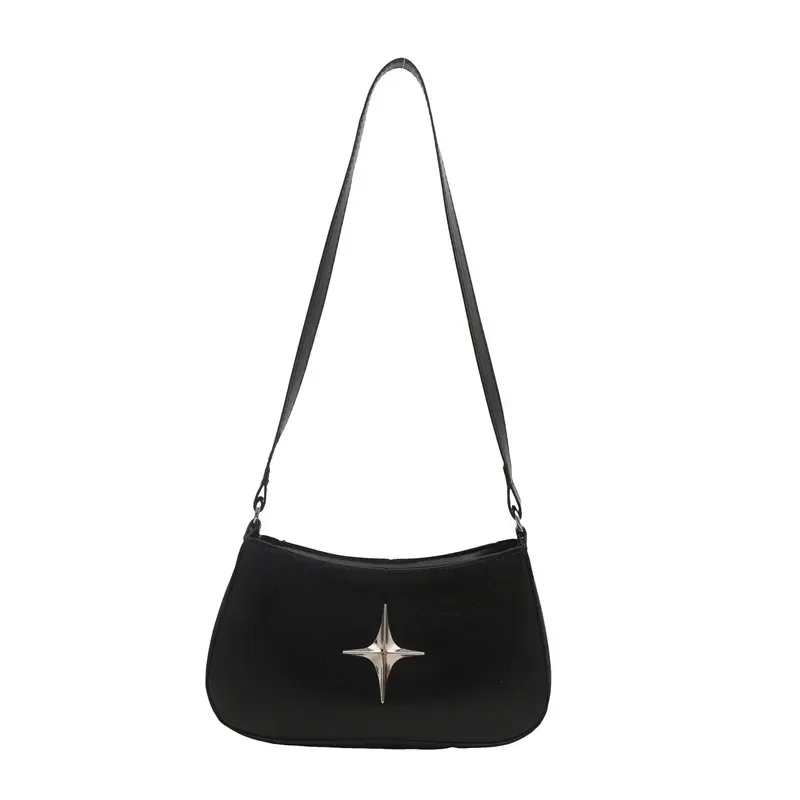 Bolso de hombro simple para axila, bolso con textura versátil y estrella