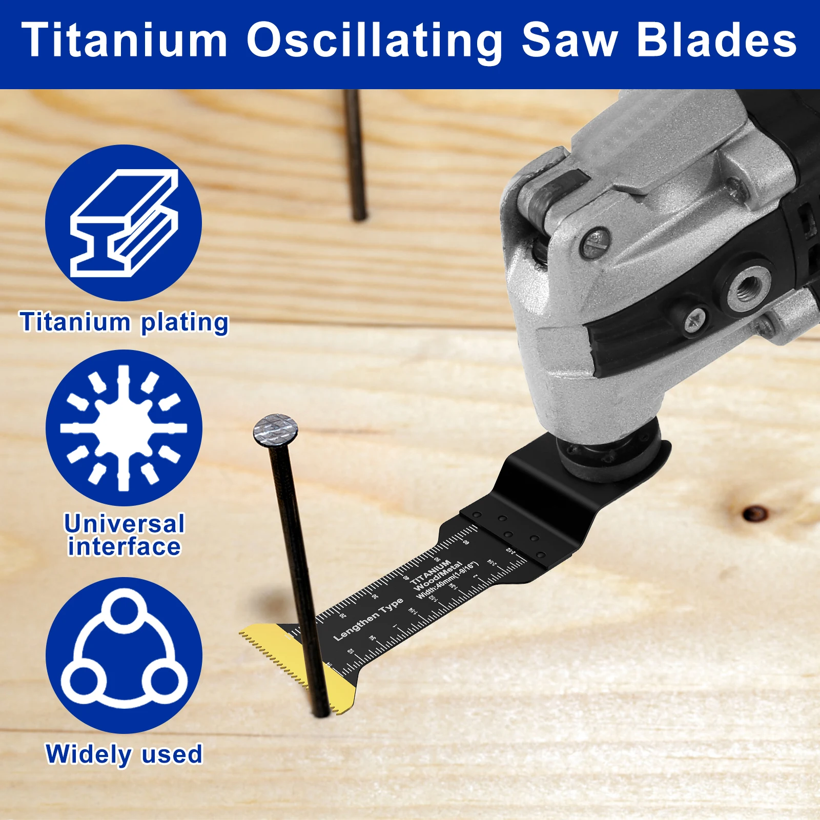 5/3pc Oscillating Saw Blade Set Bimetal Multitool Blade Sharp Multi Cutter Blade for Wood Plasterboard Plastic Cutting Blades