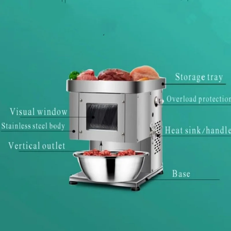 Máquina industrial para cortar cubitos de carne, cortadora eléctrica de carne fresca, picadora