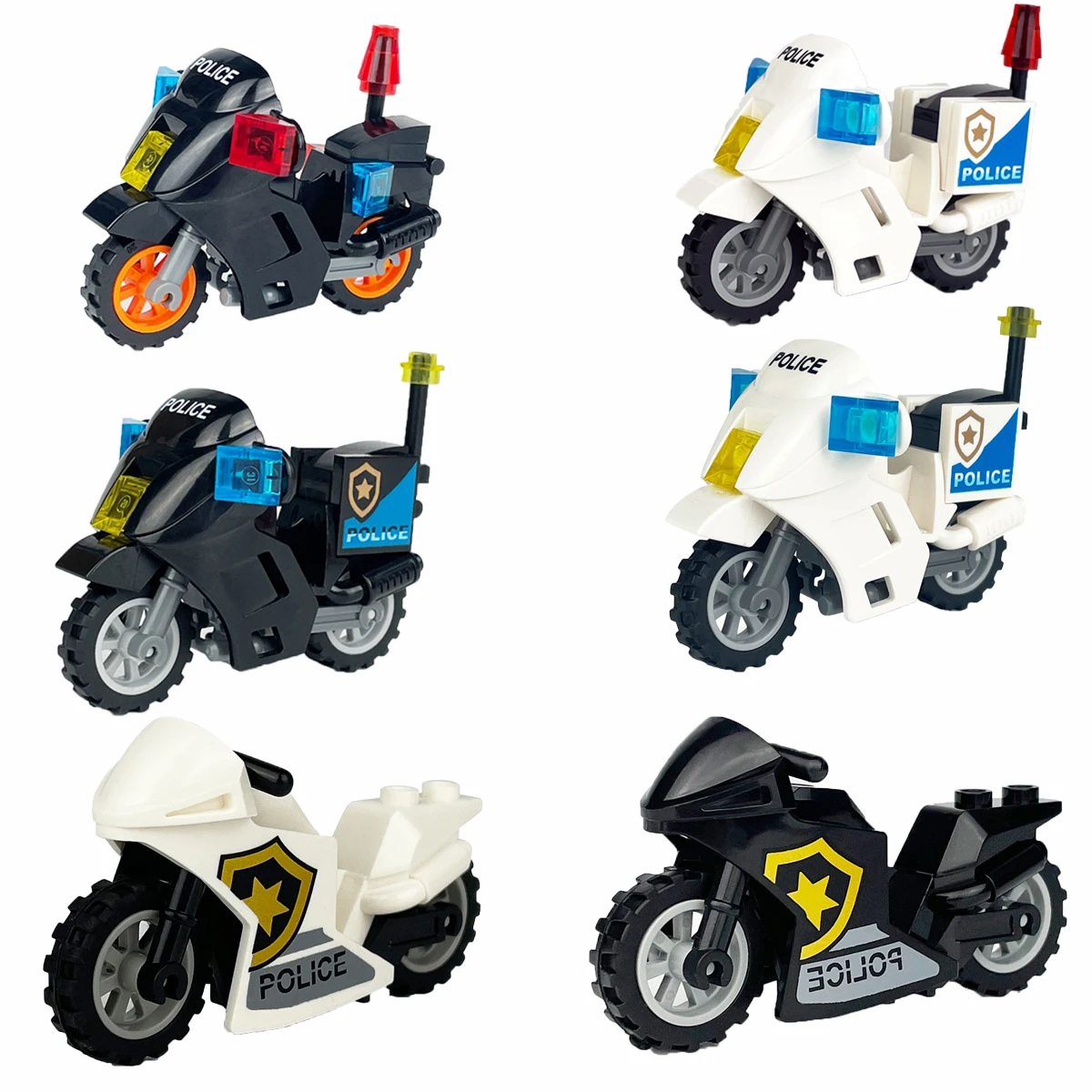 Military SWAT Team Motorcycle Building Bricks Set, DIY Model Kit for Children, Compatible Construction Blocks for War Games