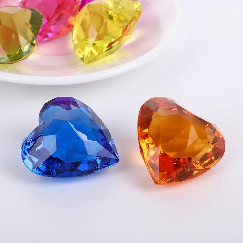 1pcs Acrylic Gemstone Crystal Love Heart Jewelry Kids Toy Gifts Wedding Table decor