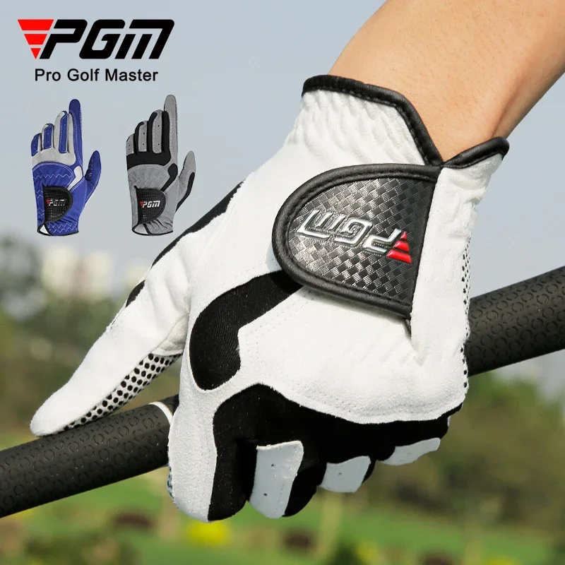 PGM 1 Pcs Men Breathable Elastic Golf Gloves Male Anti-Slip Granules Sports Gloves Left Hand Microfiber Mittens Hiking Mittens