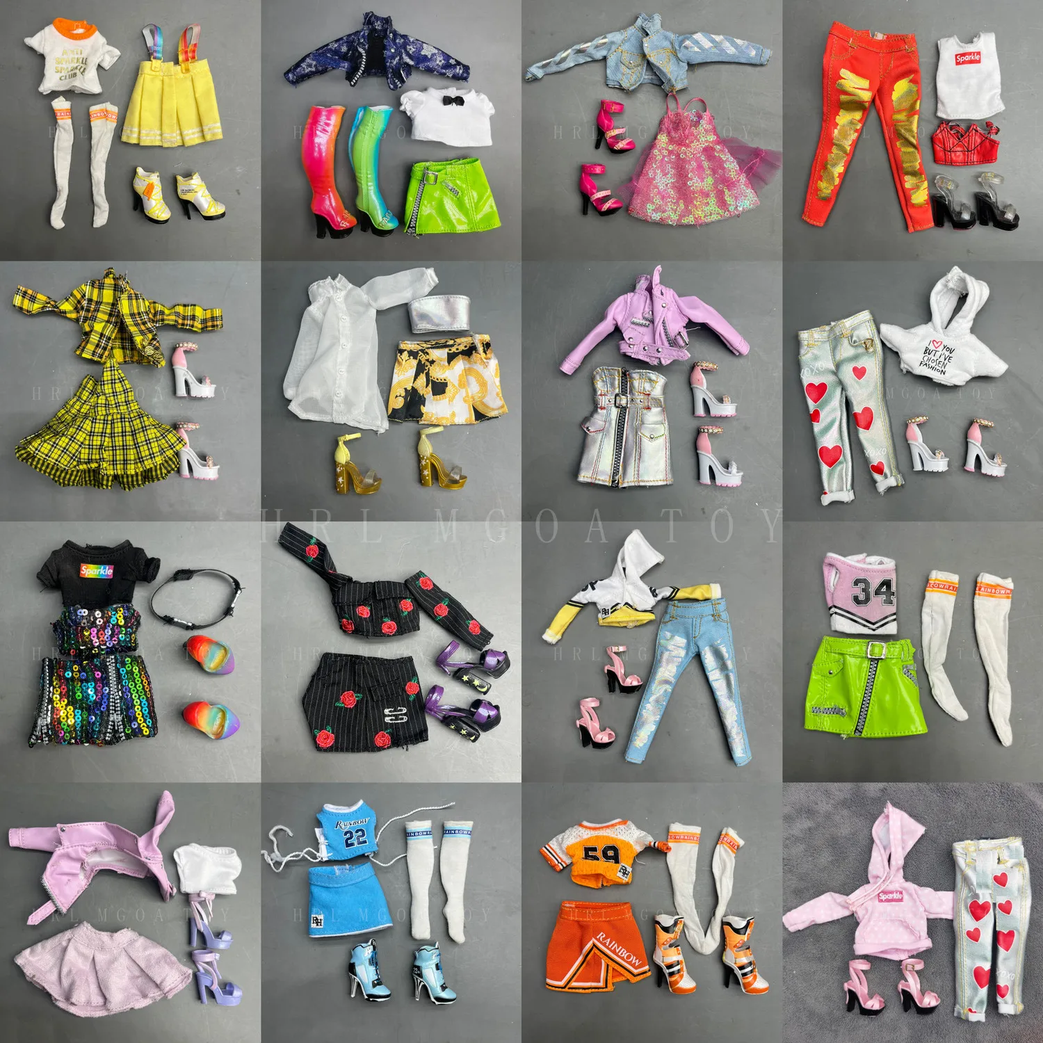 Original Multi Style Rainbow Middle School 28cm Doll Clothes and Shoes Set Fashion Dressing Girls' Holiday Gift Toys