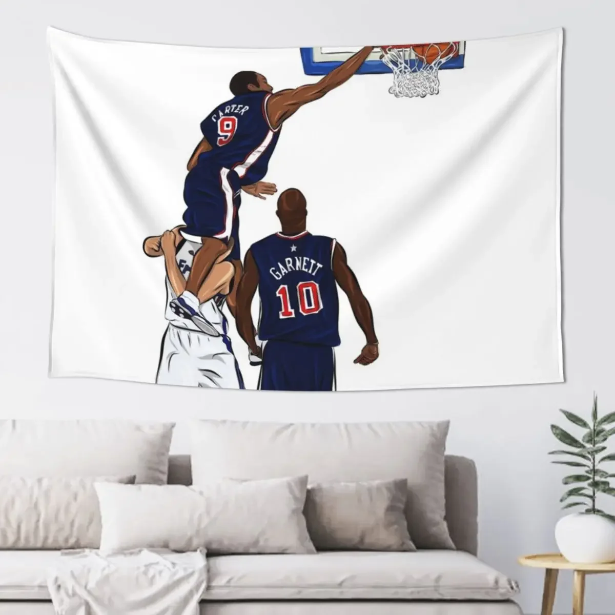 Best Dunk Ever Vince Carter Team USA Illustration Tapestry Wall Deco Luxury Living Room Decoration Decoration Bedroom Tapestry