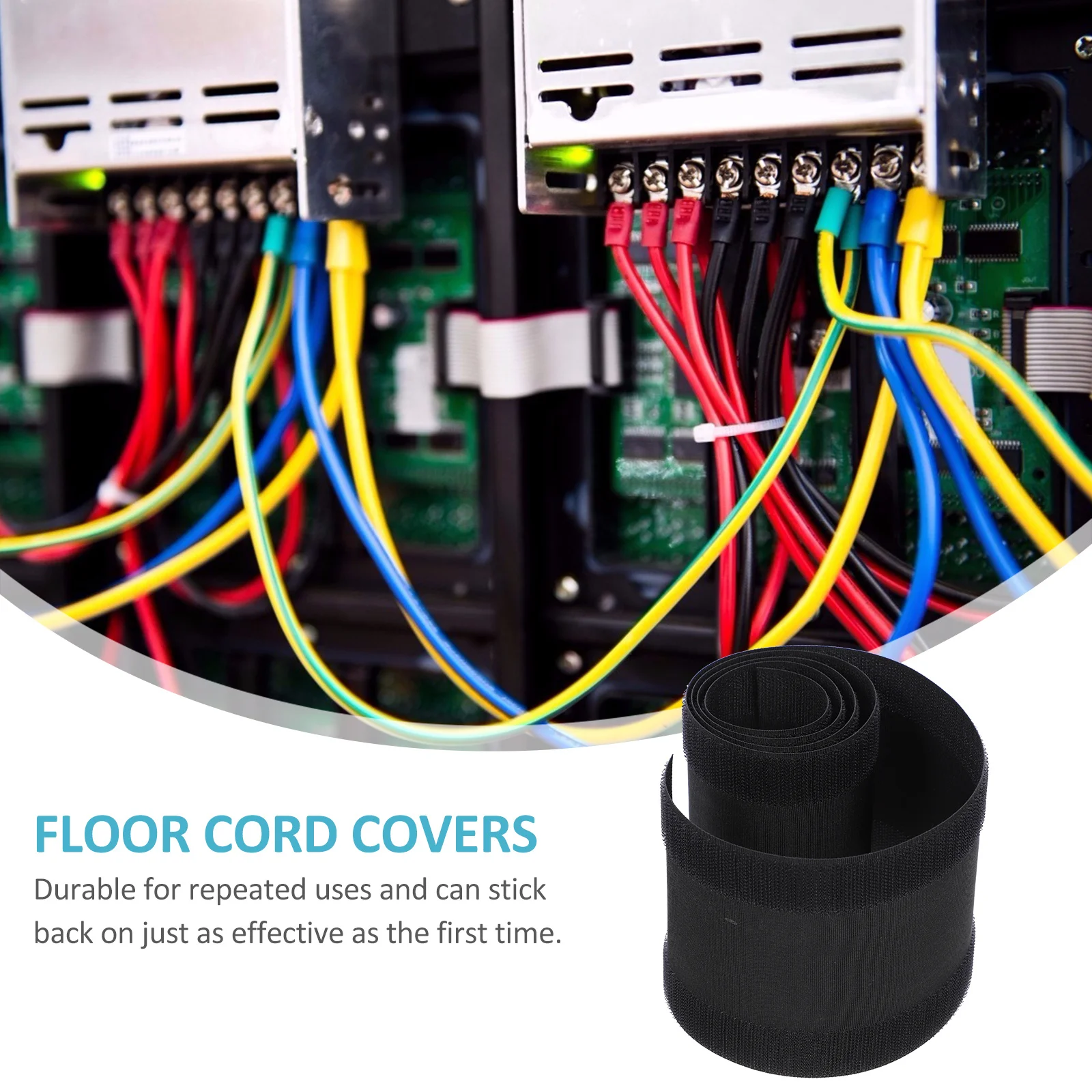 

2Pcs Floor Cable Protector Flexible Cord Organizer Reusable Wire Management Solution for Home Office Floors Under Desks