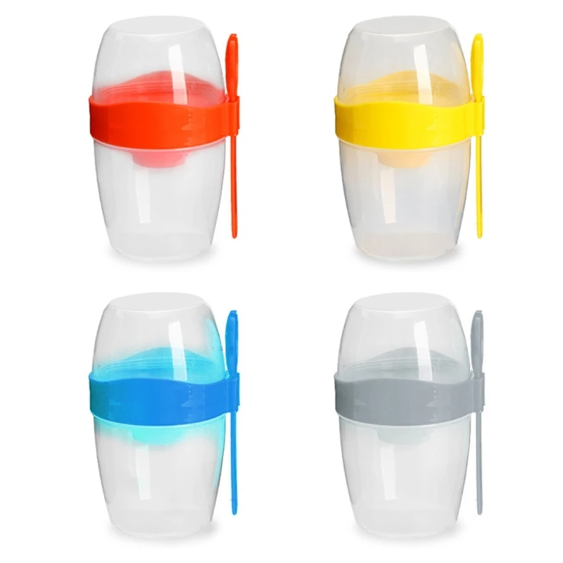 Travel Friendly Salad Cup Set Convenient Oatmeal Cup Yogurt Nut Fat-Reduced Vegetable Fruit Box Cup with Lid and Spoon
