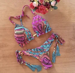 Women's Printed Bikini Beach Holiday Trio