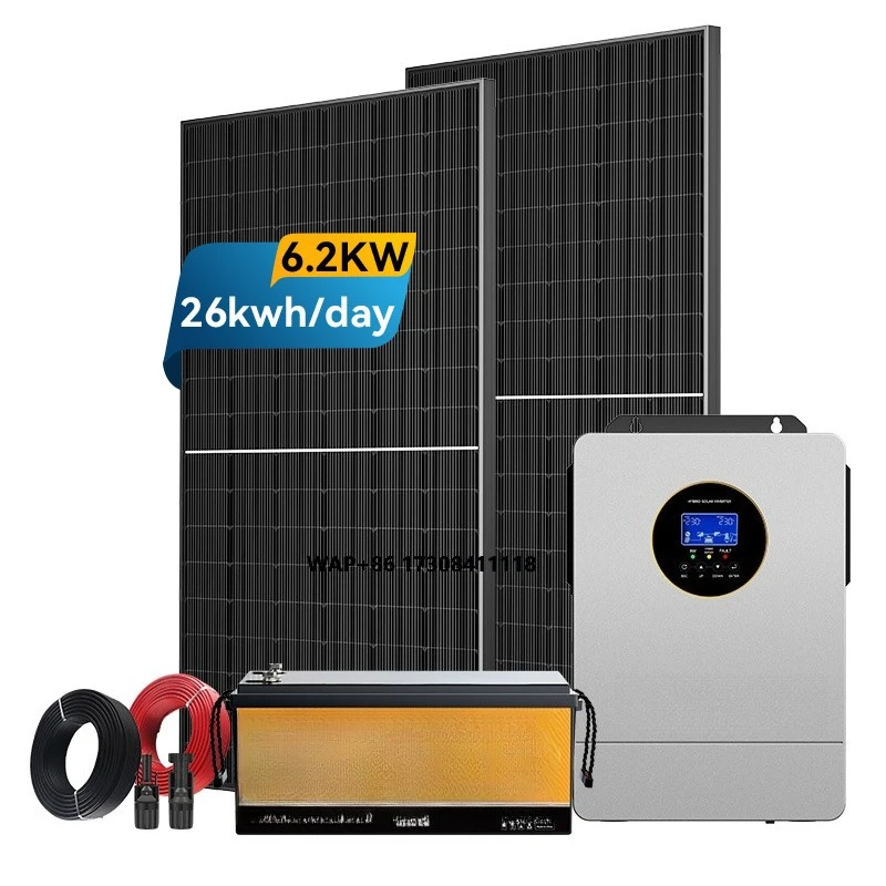 Hybride Solar Battery Energy System 6.2kw-26kwh Complete Home Solar Kit Lithium Ion Batterijen MPPT Controller voor thuis